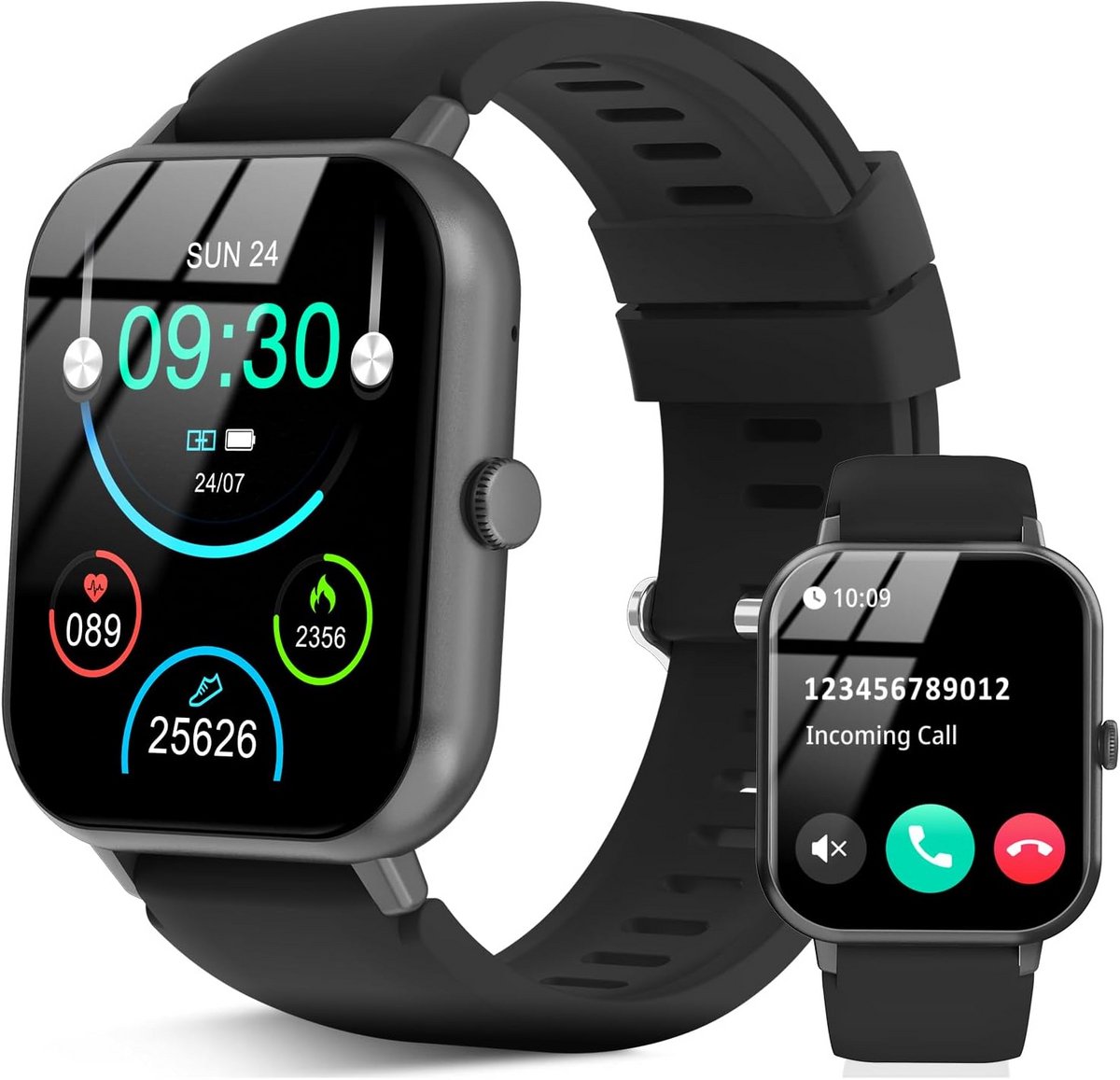 Smartwatch met Telefoonfunctie, 1.83 Inch Scherm, Hartslagmeter en Fitness Tracker