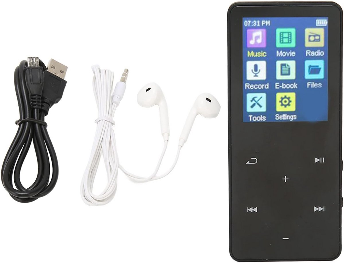 Draagbare MP3 MP4 Speler met Bluetooth, 1.8" Touchscreen en Ingebouwde Speaker