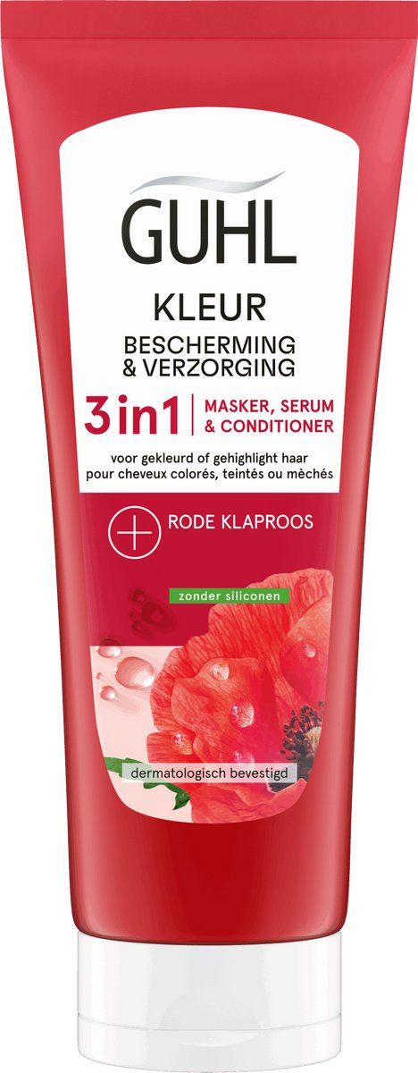 Guhl Kleur 3-in-1 Masker Serum & Conditioner Rode Klaproos