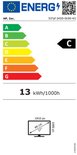 Energie-etikettering met categorie C en een specificatie van 13 kWh/1000h. Monitorafmetingen zijn 27 inch, 1080p.