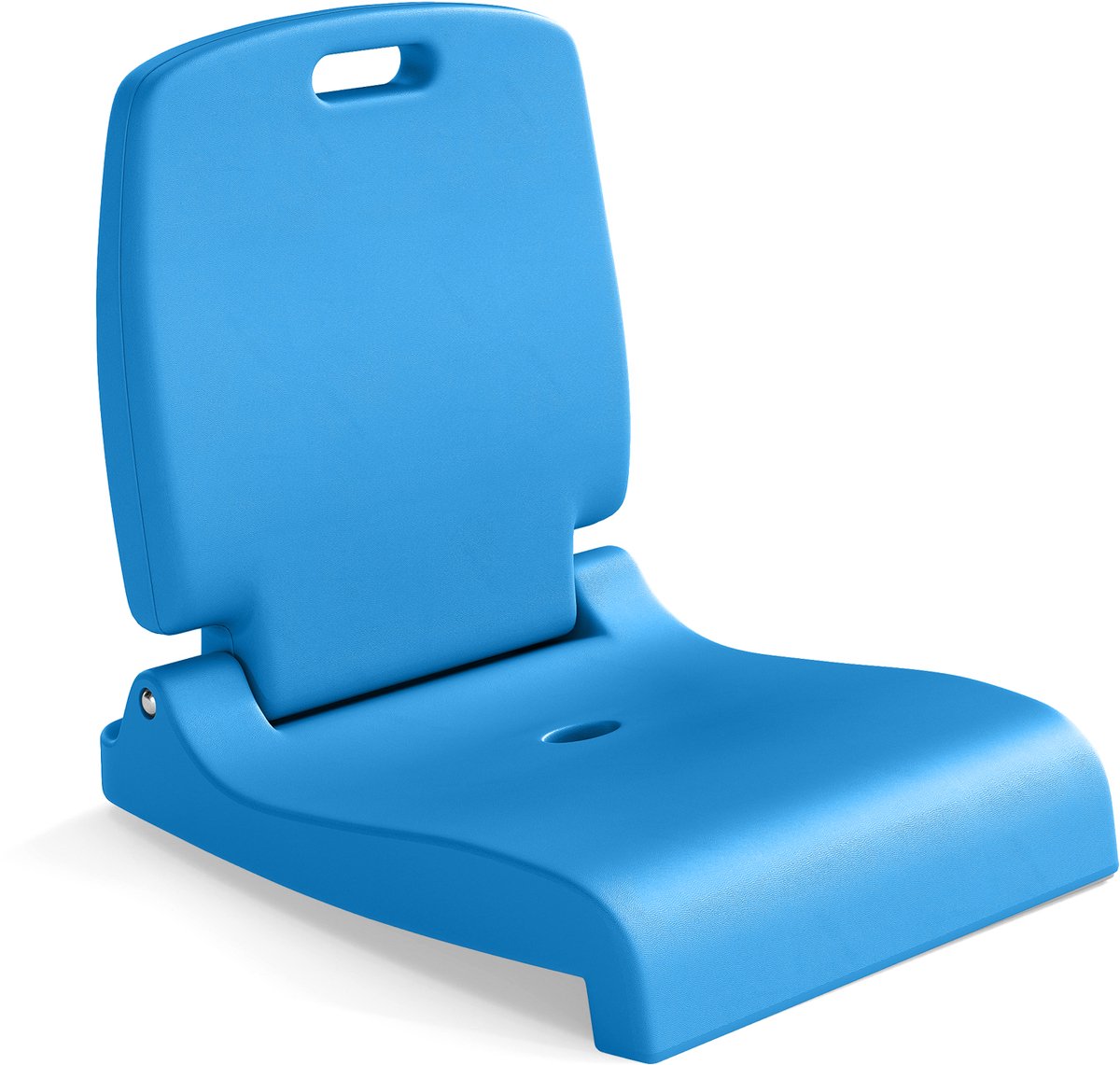 Costway Opvouwbare klapstoel voor zwembad, draagbare outdoorstoel met handvat en rugsteun, afvoergat, PE-frame, vloerstoel voor camping, picknick, stadion (blauw)