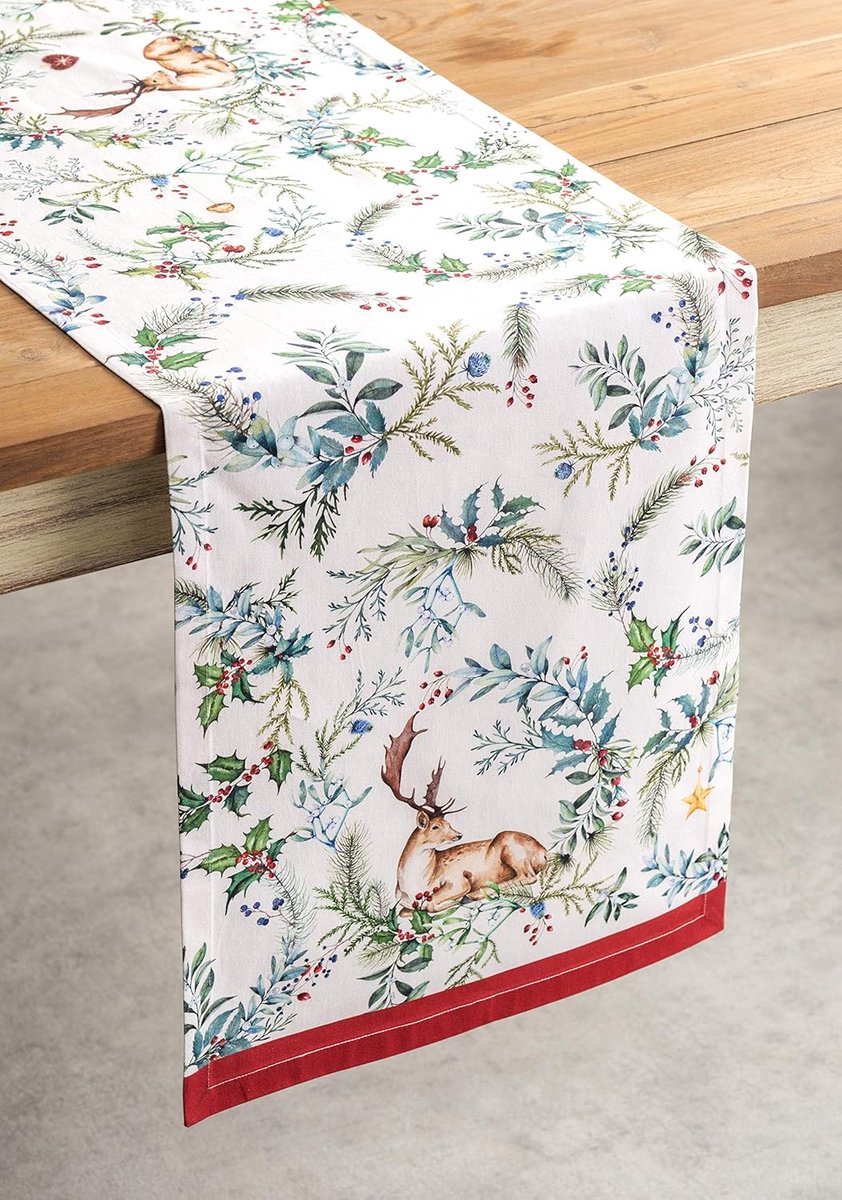 Stunq® Feestelijke Tafelloper van Katoen met Seizoensgebonden Design voor Eettafeldecoratie