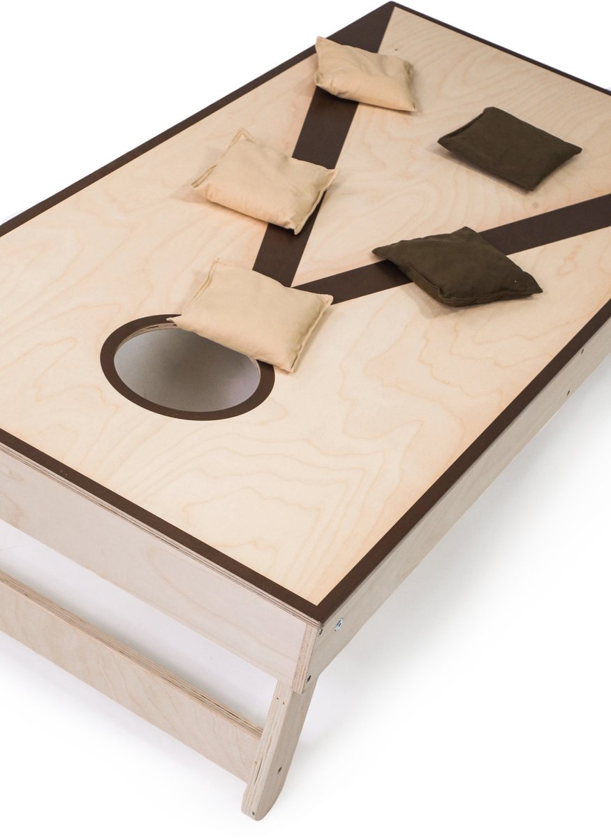 Cornhole – Enkel Wedstrijdset – 120 x 60 cm – Pine/Birchwood – Inclusief 2 x 4 Zakjes en Draagtas – Outdoor Gooispel voor Training en Spelplezier – Engelhart — afbeelding 6