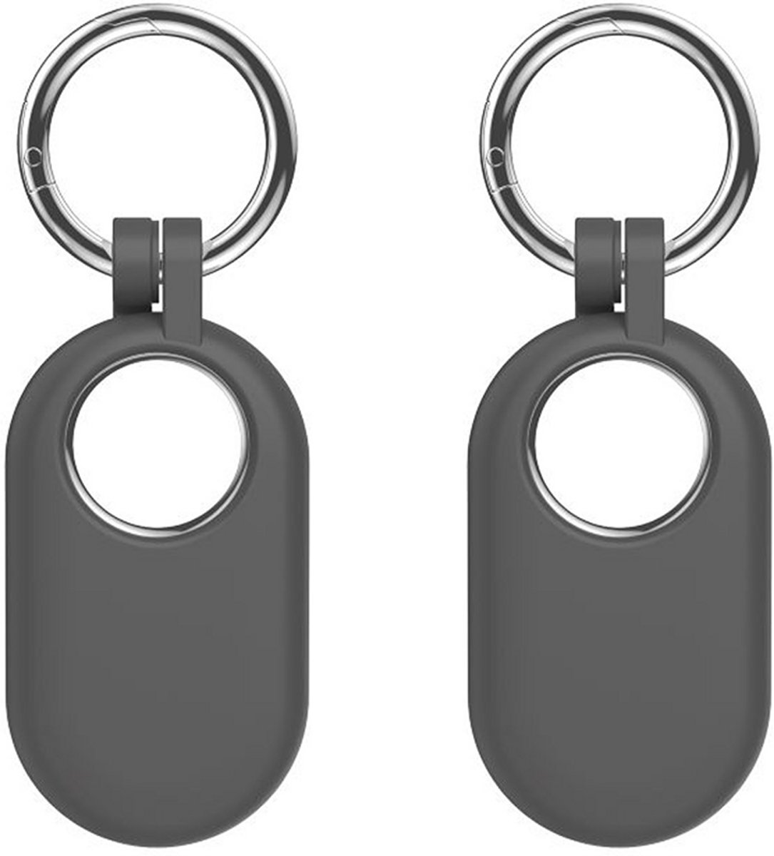 Sleutelhanger geschikt voor Samsung SmartTag 2 - Siliconen - 2 stuks - Grijs - CHPN