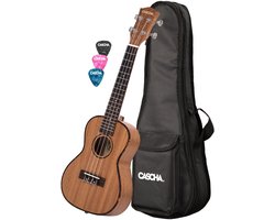 Cascha HH 2035L linkshandige premium concert ukelele met tas en plectra