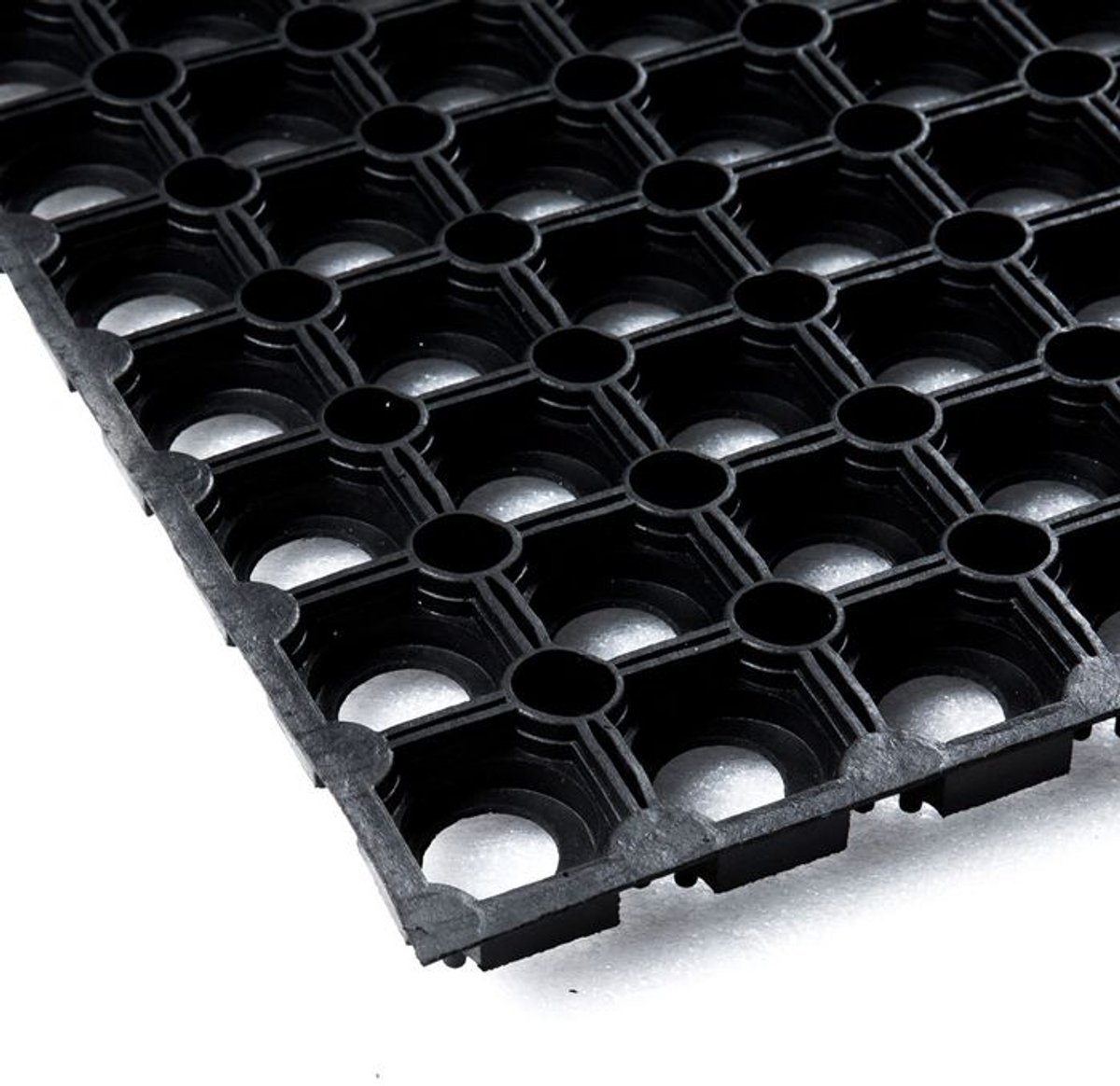 GOMbase Ringmat deurmat voor binnen en buiten - 60 x 100 cm zwart