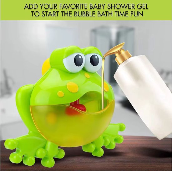 Muzikale Kikker Bellenblaas - Bad Speelgoed voor kinderen 1-5 jaar - Bubbelmachine met Muziek - Zuignap Bevestiging - Froggie Bubble Blower van BBLIKE — afbeelding 3