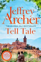 Boekcover van 'Tell Tale' van Jeffrey Archer, met een stel dat uitkijkt over een Italiaans dorp. 'The Global No.1 Bestseller'.