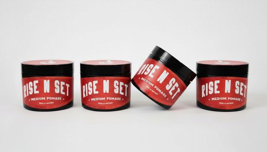 Rise n Set Pomade - Professionele Haarwax - Natuurlijke Glans - Medium Hold - Friszoete Geur - Elk Haartype - Voordeelbundel - 4x100ml (400ml)