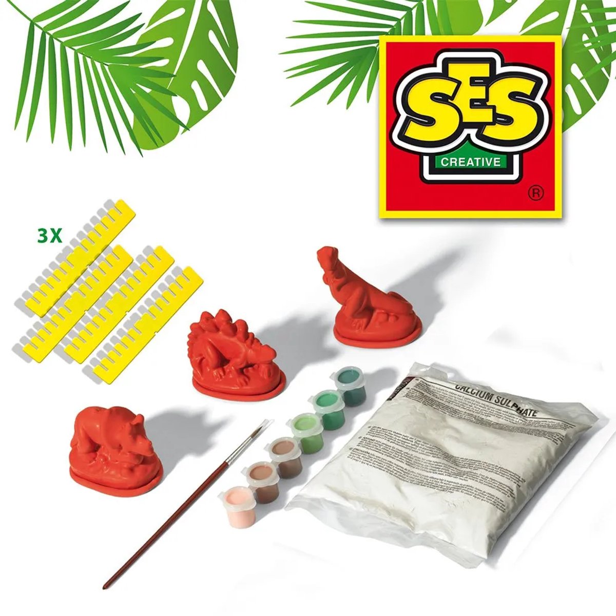 SES Creative – Gieten en Schilderen – Dino’s – met gietmallen, gips, verf en penseel – vanaf 5 jaar — afbeelding 2