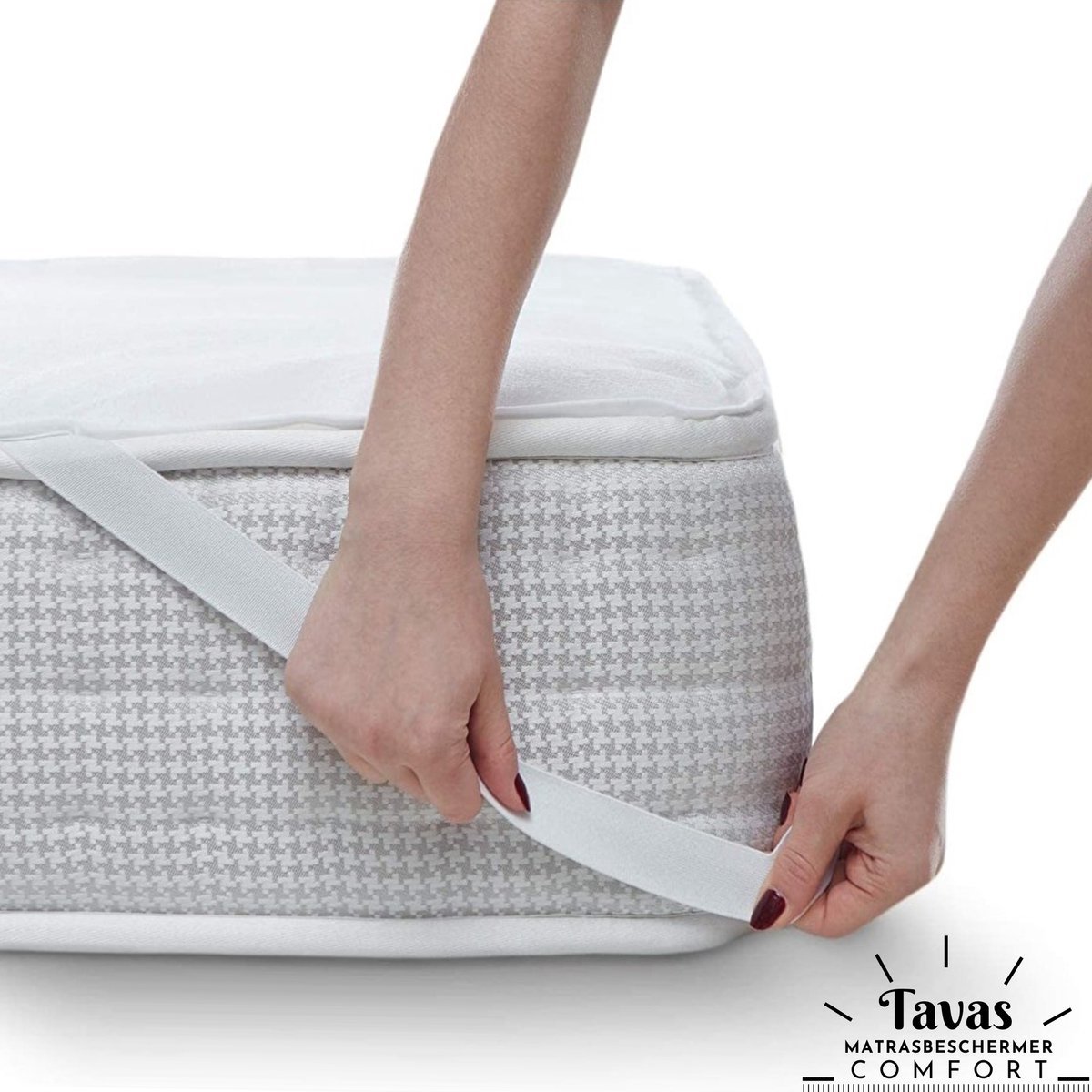 Tavas Comfort Waterdichte Matrasbeschermer 60x120 cm - Babybed - Ledikant of Juniorbed - Incontinentie Matrasbeschermer- Molton met 4 Elastische Banden - 100% Katoenen Badstof - Wit