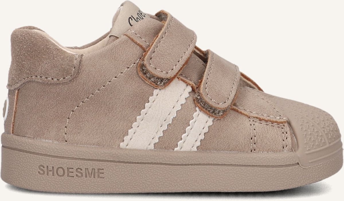 Shoesme Beige Sneakertje Met Stootneus - Sneakers Kinderen - Unisex - Taupe - Microleer - Maat 22