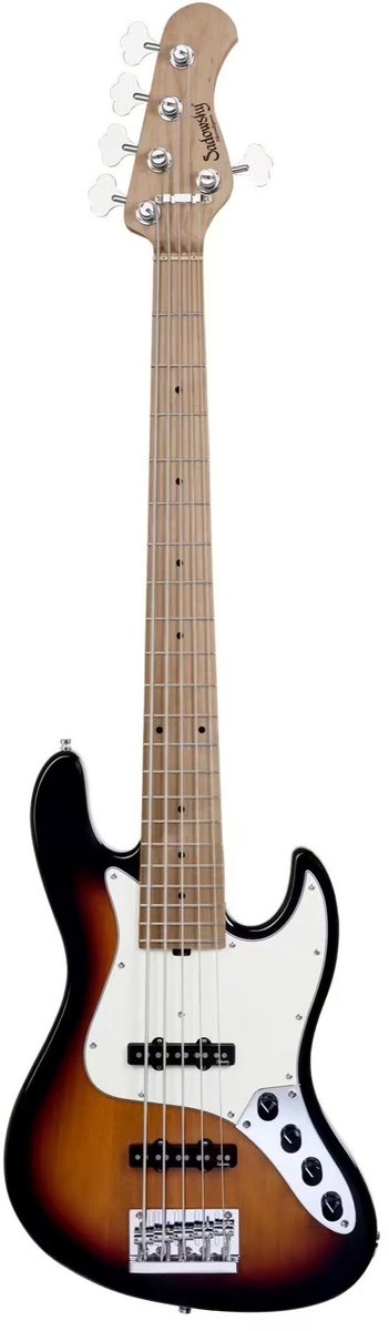 Sadowsky MetroExpress Vintage J/J Bass Roasted Maple Tobacco Sunburst Transparent 5-snarige basgitaar