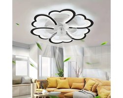 Moderne Kroonluchter Plafondventilator – Smart Dimbare LED Lamp met Afstandsbediening & App – Kristal Ontwerp – 105 cm – Chroom