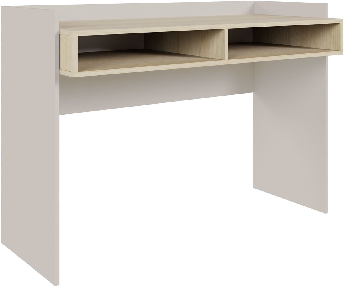 Selsey Tabise – Bureau met twee vakken, kasjmierbeige / eikenlook, 120 × 53 cm