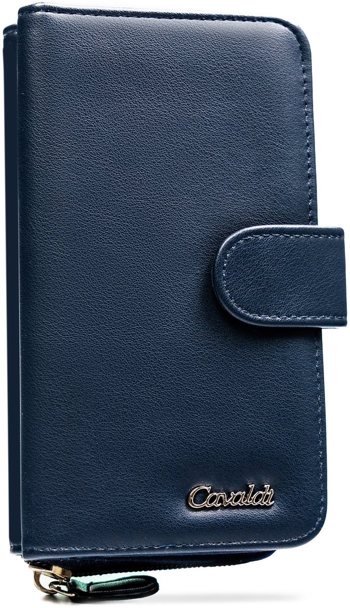 4U Cavaldi Dames Portemonnee - Groot & Comfortabel - Eco Leer - Met Rits en Drukknoop