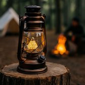 LED Stormlantaarn 15x25 cm - Traploze Helderheid - Metaal
