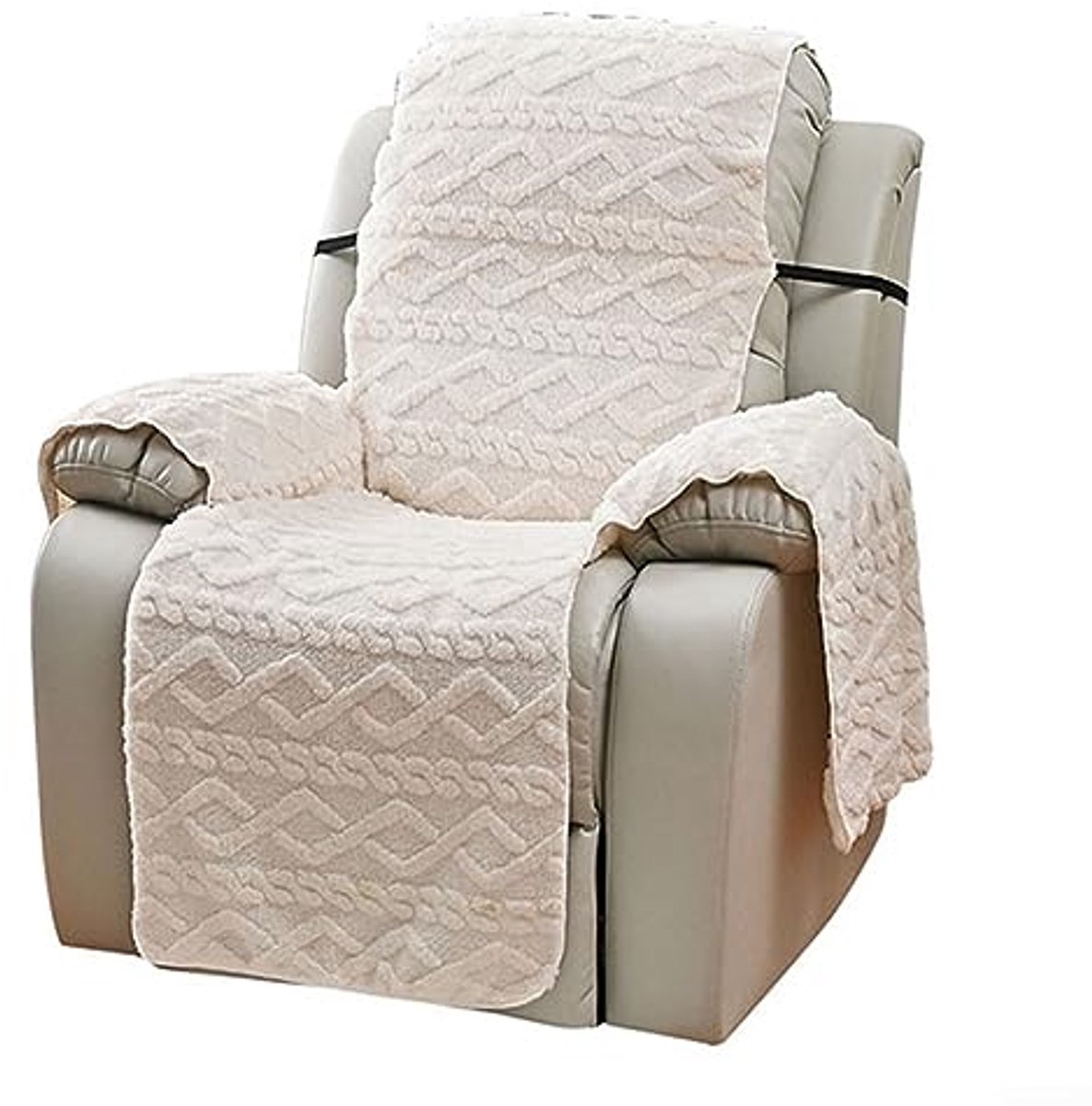 Dubbelzijdige Jacquard Plus Velours Stoelhoes voor 1-zits Fauteuil - Antislip en Bescherme