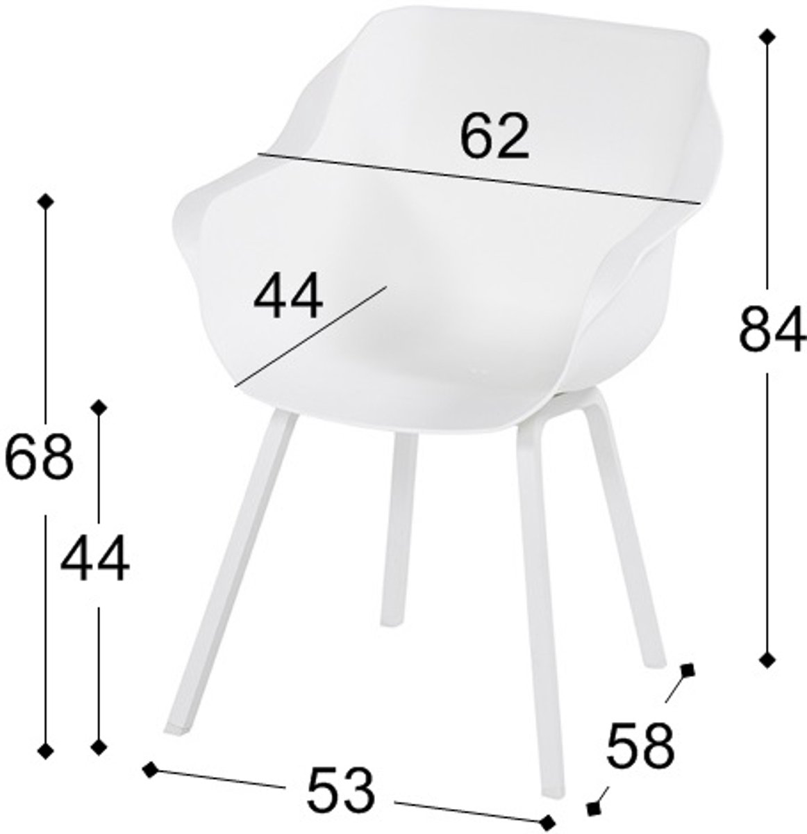 Hartman Sophie Element dining kuipstoel - Wit