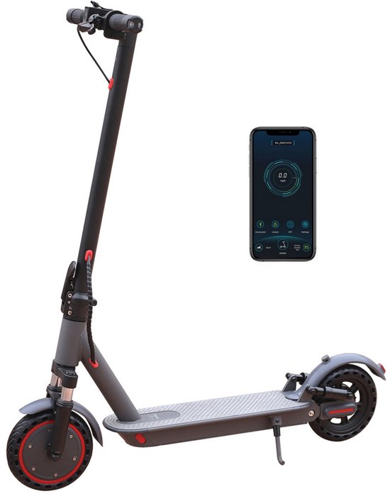 Trottinette électrique AOVOPRO AP07 8,5 pouces, vitesse jusqu'à 25 km/h, autonomie jusqu'à 36 km, application Smart incluse pour Adultes , avec phares et doubles amortisseurs hydrauliques avant et arrière.