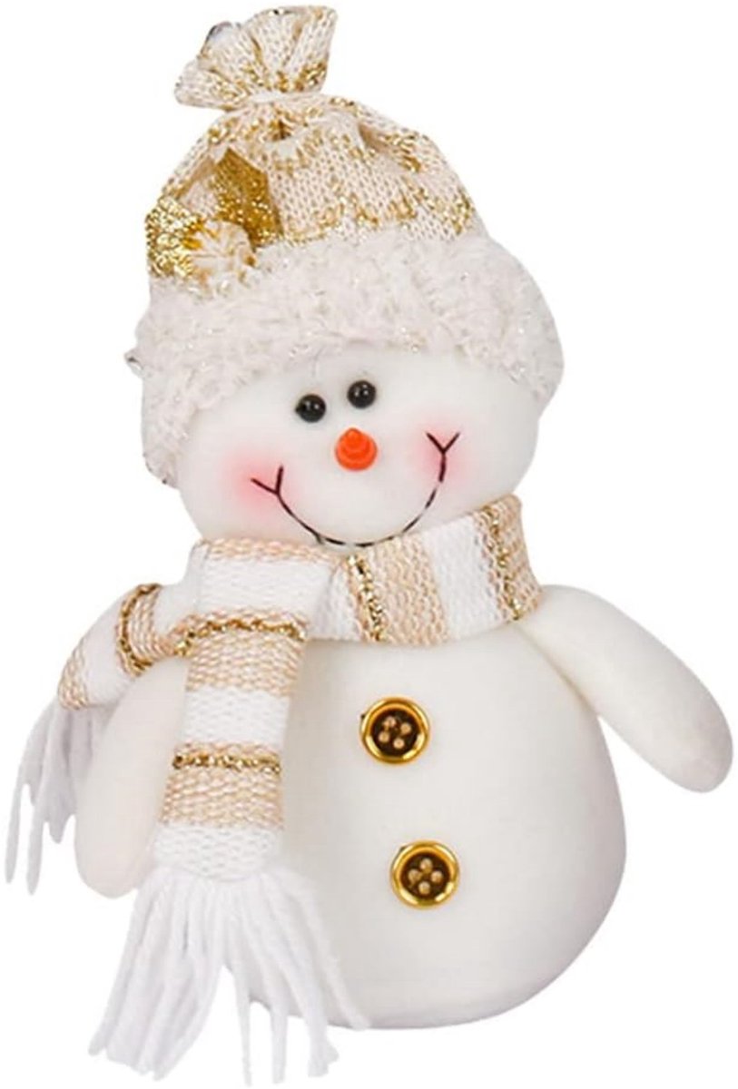 Kerstdecoratie sneeuwpop ornament in wit, 15x8x22cm, feestelijk kerstcadeau van QTTVBTNA.