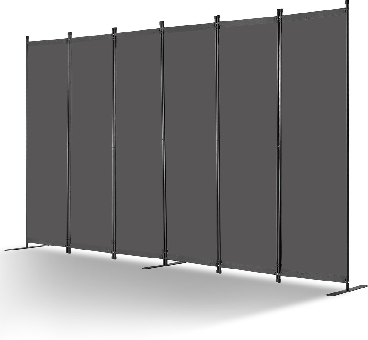 Vevor Scheidingswand 311cm 6 Panelen Kantoor Privacyscherm Grijs
