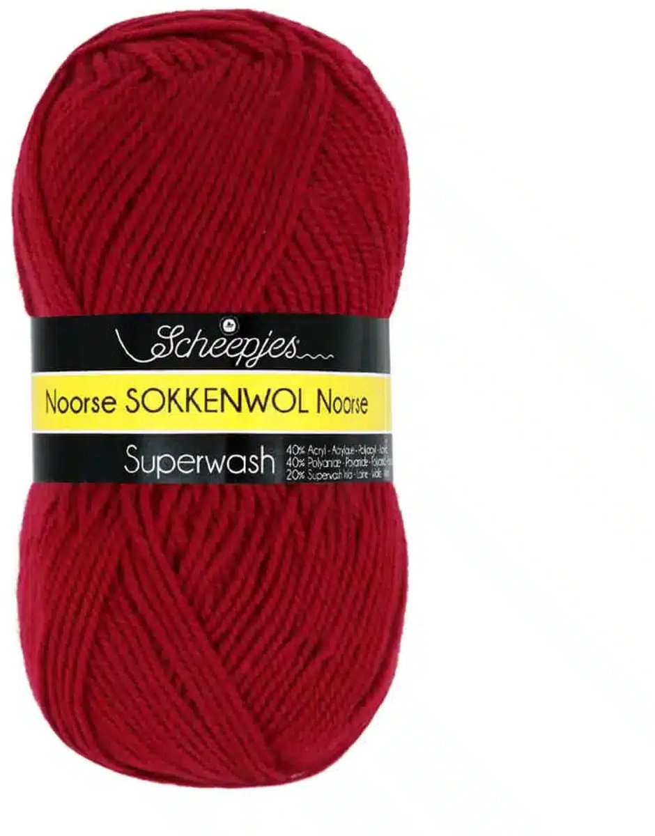 Scheepjes Noorse Sokkenwol Markoma Rood 6858 - 5 stuks