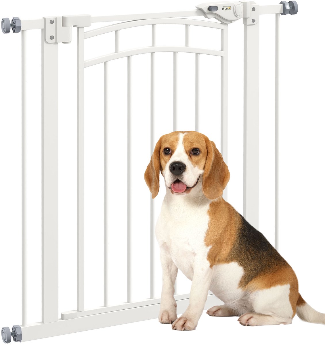 PawHut-Pet Gate-Acier-80x4x76cm-Blanc