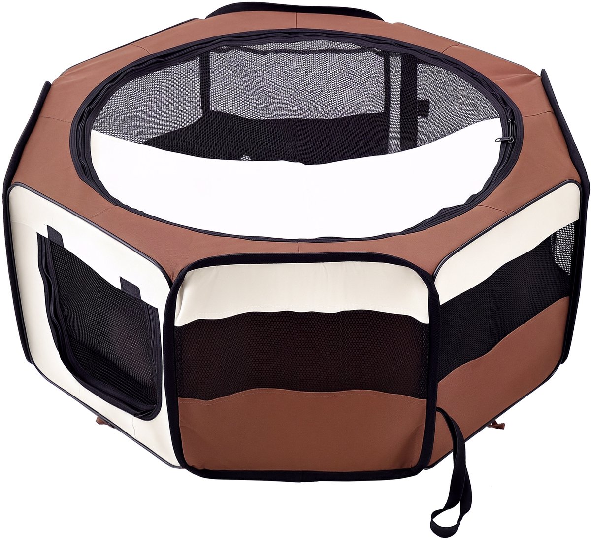 PawHut-Huisdierenbox-Oxfordstof-90x90x41cm-Bruin