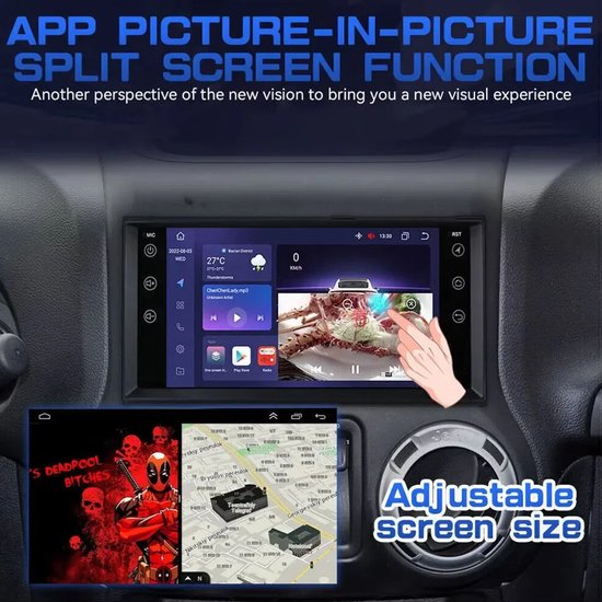 Bluetooth Autoradio, 9" Android 15 2 DIN Navigatiesysteem met CarPlay en GPS voor VW Golf 5/6, Passat, Polo