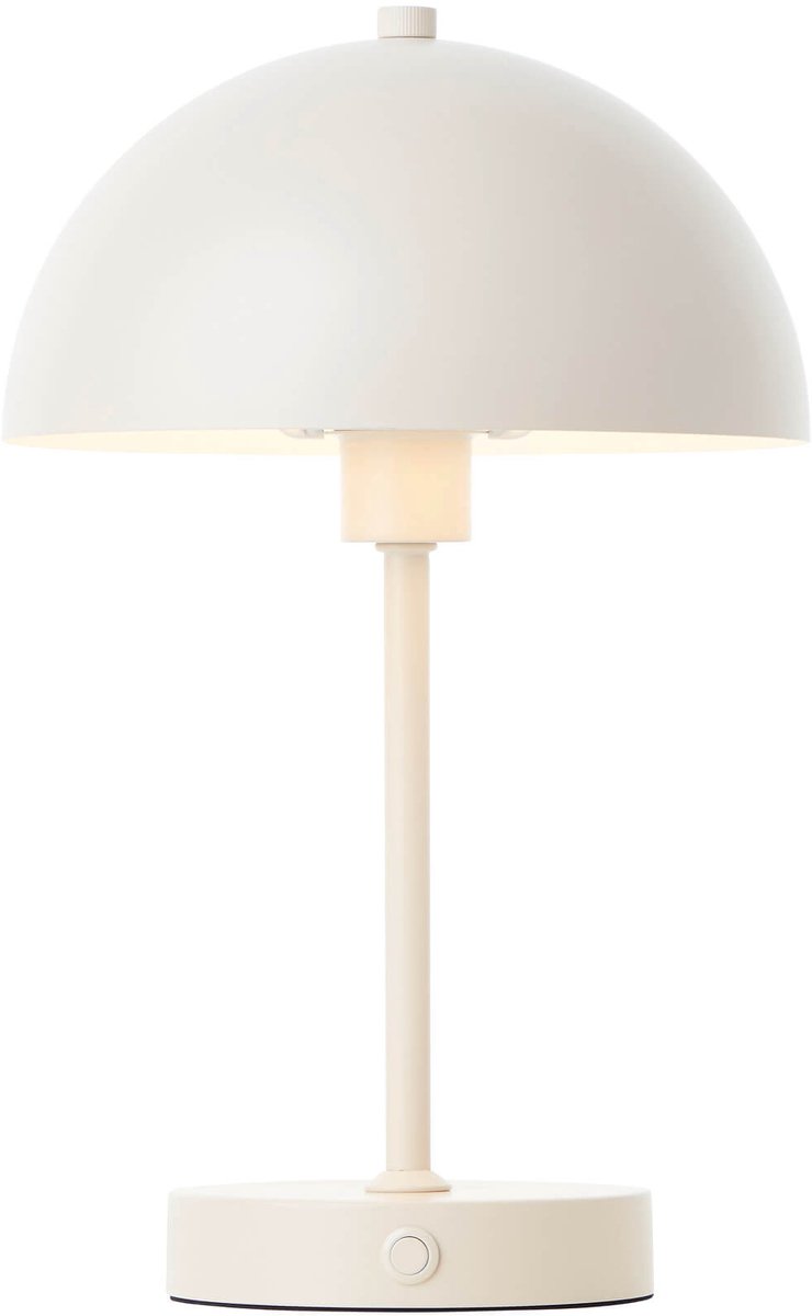 mokebo® LED Tafellamp draadloos, Batterijlamp oplaadbar en dimbar 'Der Leuchtturm', draagbare Lamp, Bureaulamp of vintage Leeslamp met batterij, Bureaubrans in beige