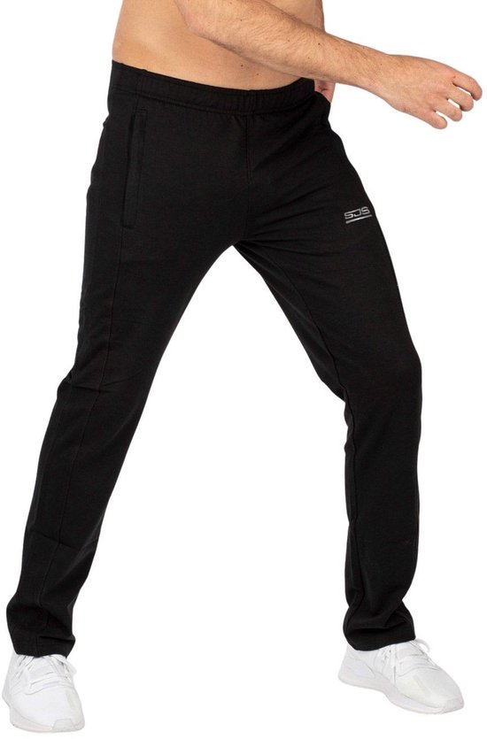 Sjeng Sports Auckland Sweatpants Heren Zwart Katoen Joggingbroek Comfortabele Basic Lijn Verstelbaar Tailleband Afsluitbare Zakken