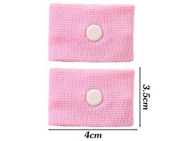 Wagenziek - Misselijkheid bandjes – Polsband - Acupressuur Armband - Reisziekte – Armband - 1 Paar - Misselijk tijdens reizen dan kun je deze bandjes proberen – Roze