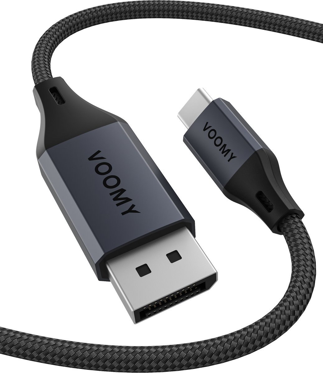 Voomy USB-C naar DisplayPort Kabel - 4K @ 60Hz - 2 Meter - DisplayPort 1.2 - Aluminium Space Grey