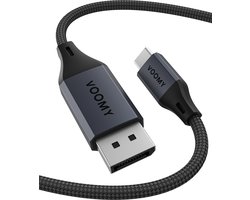 Voomy USB-C naar DisplayPort Kabel - 4K @ 60Hz - 2 Meter - DisplayPort 1.2 - Aluminium Space Grey