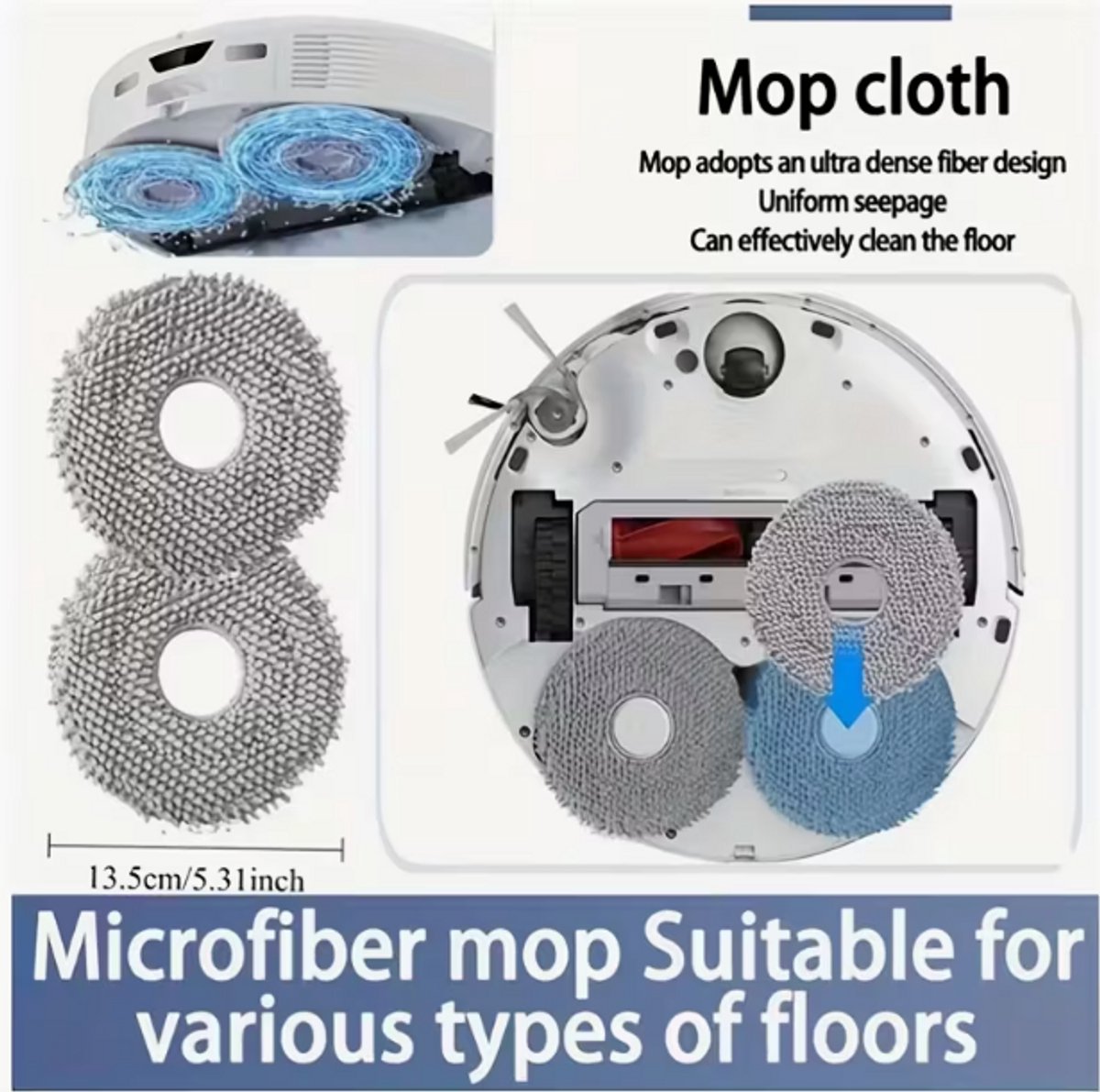 10R Accessoires voor Roborock Saros 10R, Qrevo CurvX Robotstofzuiger en Dweil, 1 Set Hoofdborstel, 2 HEPA-filters, 4 Zijborstels, 4 Dweilkussens, 6 Stofzakken — afbeelding 3
