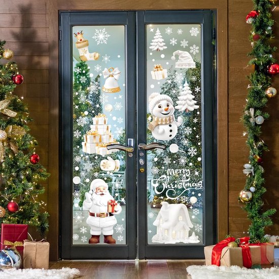 Raamsticker set herbruikbaar huisjes - kersttafereel | Rosami Decoratiestickers - Home Sweet Home Online