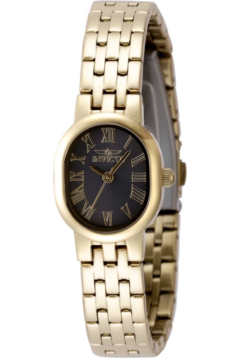 Invicta Angel 49075 Dames Horloge - Waterdicht - Analoog - Quartz Uurwerk - Roestvrij Staal met grijze Wijzerplaat - 20mm