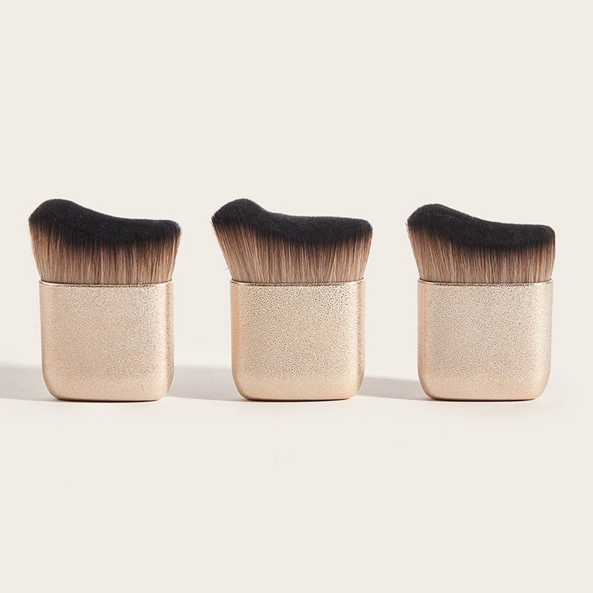 3-delige zelfbruinende blendingkwast, professionele kabuki-kwast voor gezicht en lichaam, foundation, blush, bronzer, bruinen, make-up applicatie