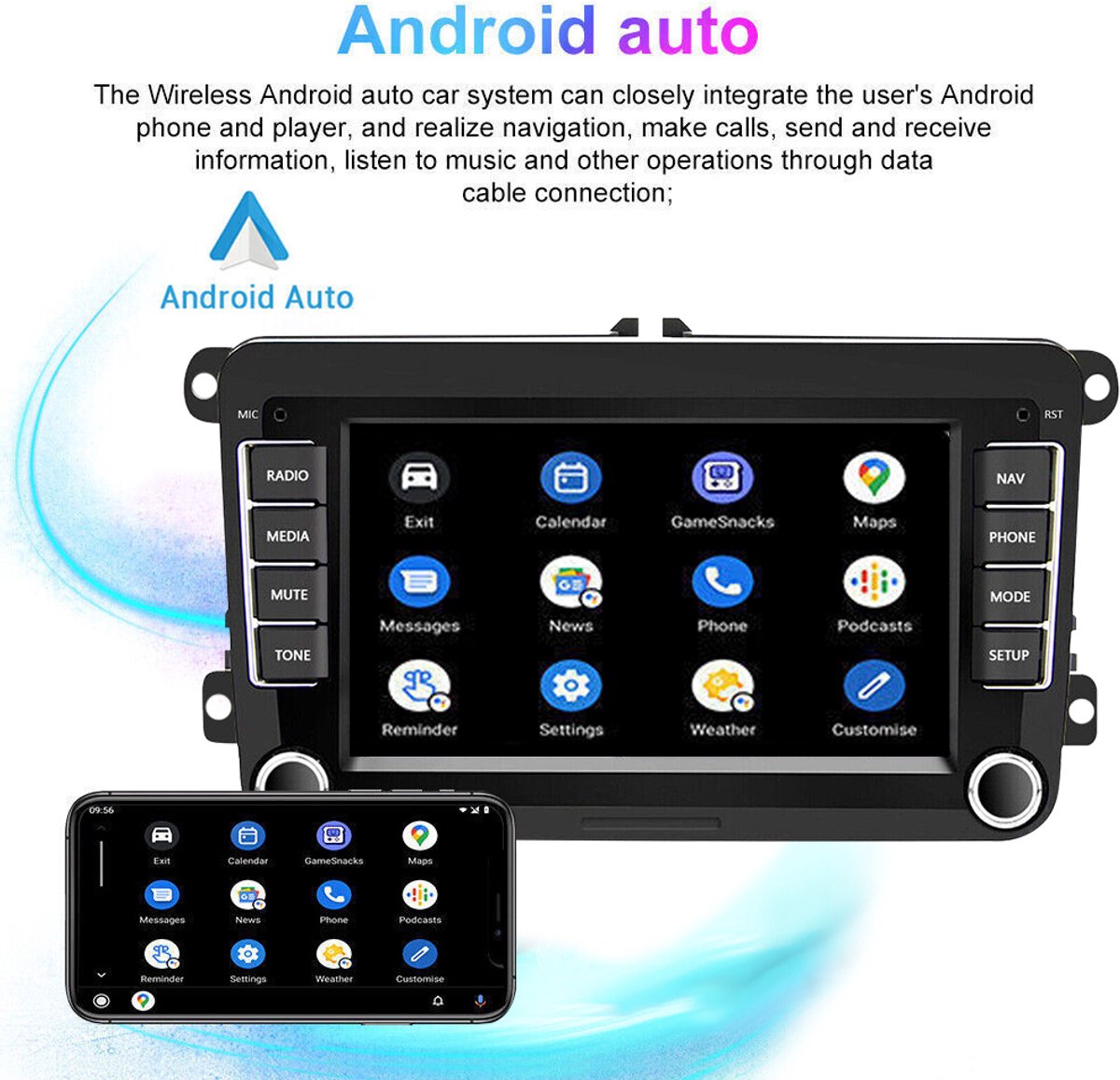 Volkswagen Caddy | Autoradio | 2003 t/m 2018 | Android 14 | Apple Volkswagen Caddy | Autoradio | 2003 t/m 2018 | Android 14 | Apple