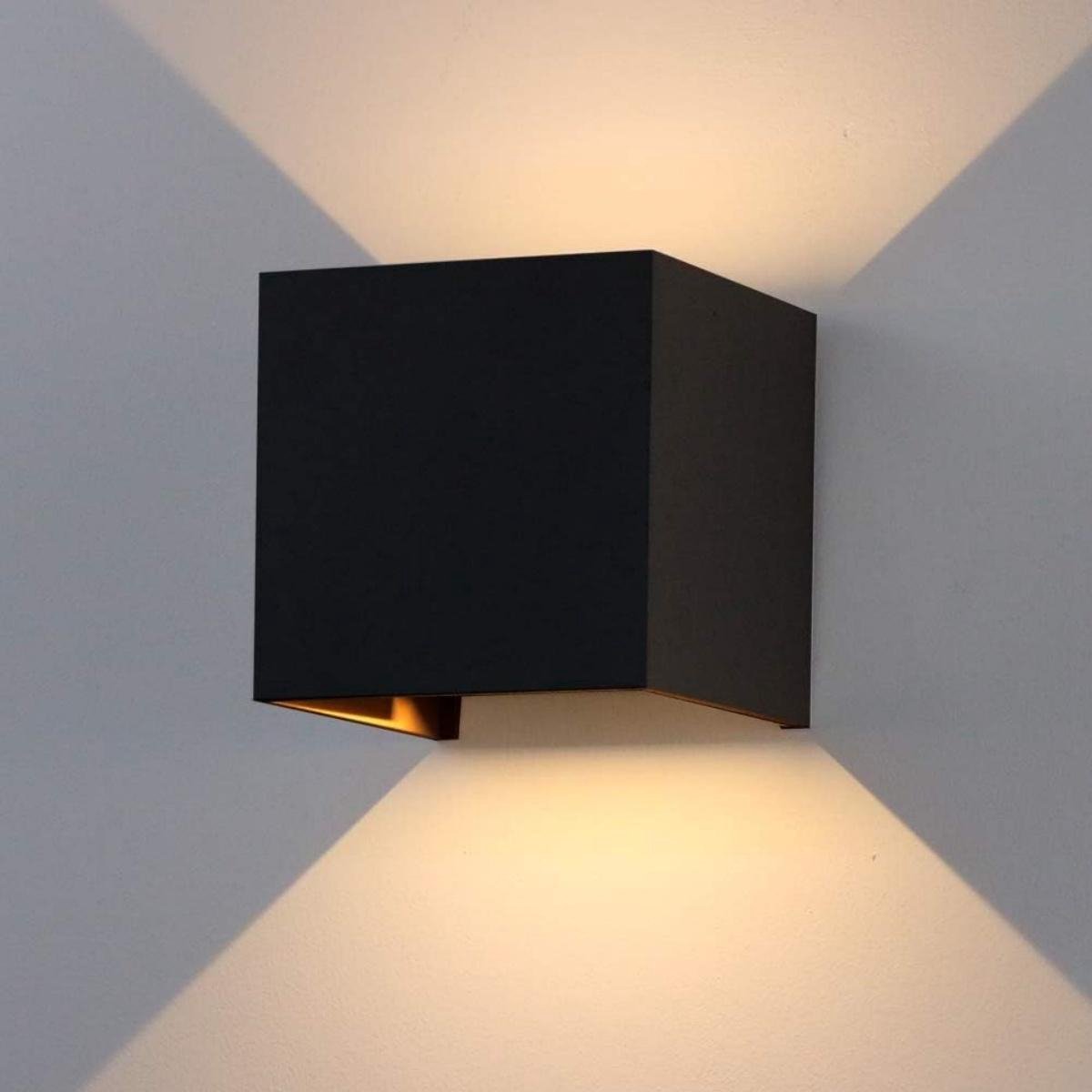 EXCITAT Wandlamp - LED-lamp - Wandlamp voor binnen/buiten - Met bewegingssensor - 12W - Warm wit licht - Zwart
