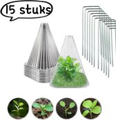 Ensemble de 15 protections pour semis - 5 protections + 10 aiguilles de terreau - Wit