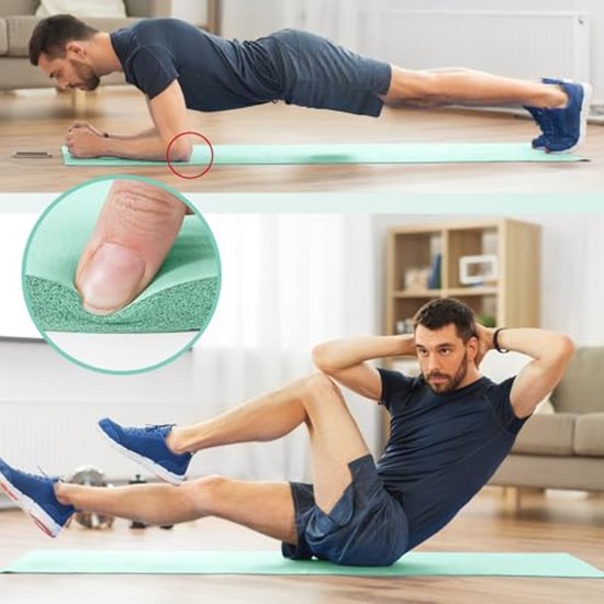 Fitness en yoga mat | Zachte en dikke anti-slip mat voor gymnastiek, pilates en yoga | 183 x 61 x 1,5 cm — afbeelding 2