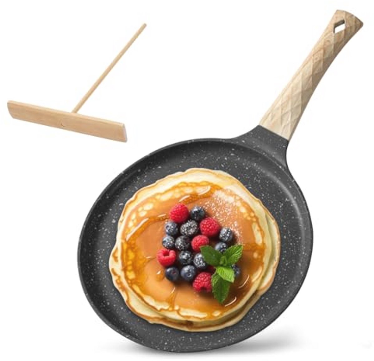 Pannenkoekenpan 28 cm met Anti-aanbaklaag en Deegverdeler