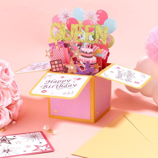 Verjaardagskaart, 38e verjaardagskaarten met envelop, 3D pop-upkaart Verjaardagskaart, 38e verjaardagskaarten met envelop, 3D pop-upkaart