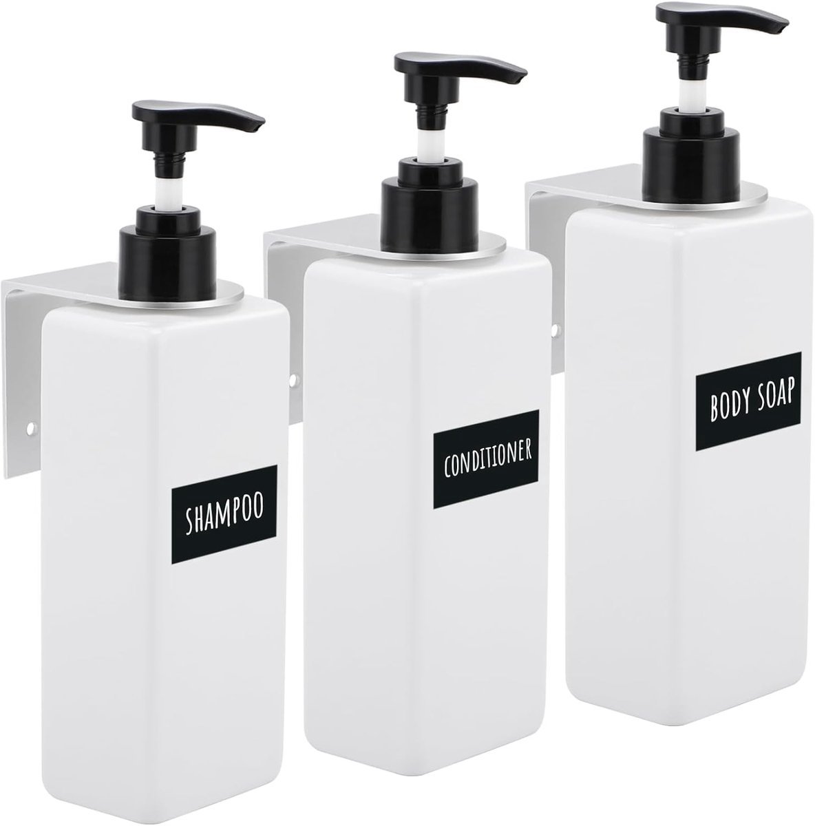 Stunq® Handige en Stijlvolle Wandmontage Zeepdispensers voor Keuken en Badkamer, Set van 3