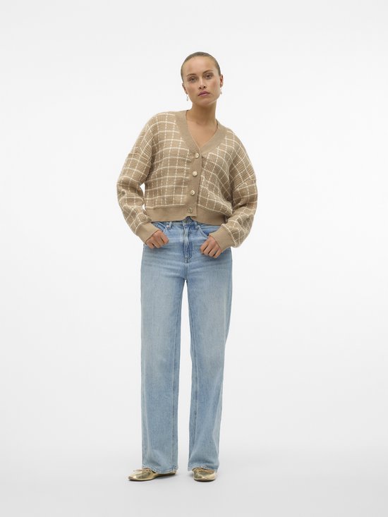 VERO MODA VMKIA LS V-NECK CROP CARDIGAN CO BOO Cardigan Femme - Taille M