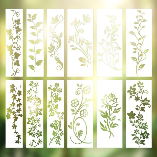 Lente Bloemen Sjablonen Textielontwerp, 24 Stuks Wanddecoratie
