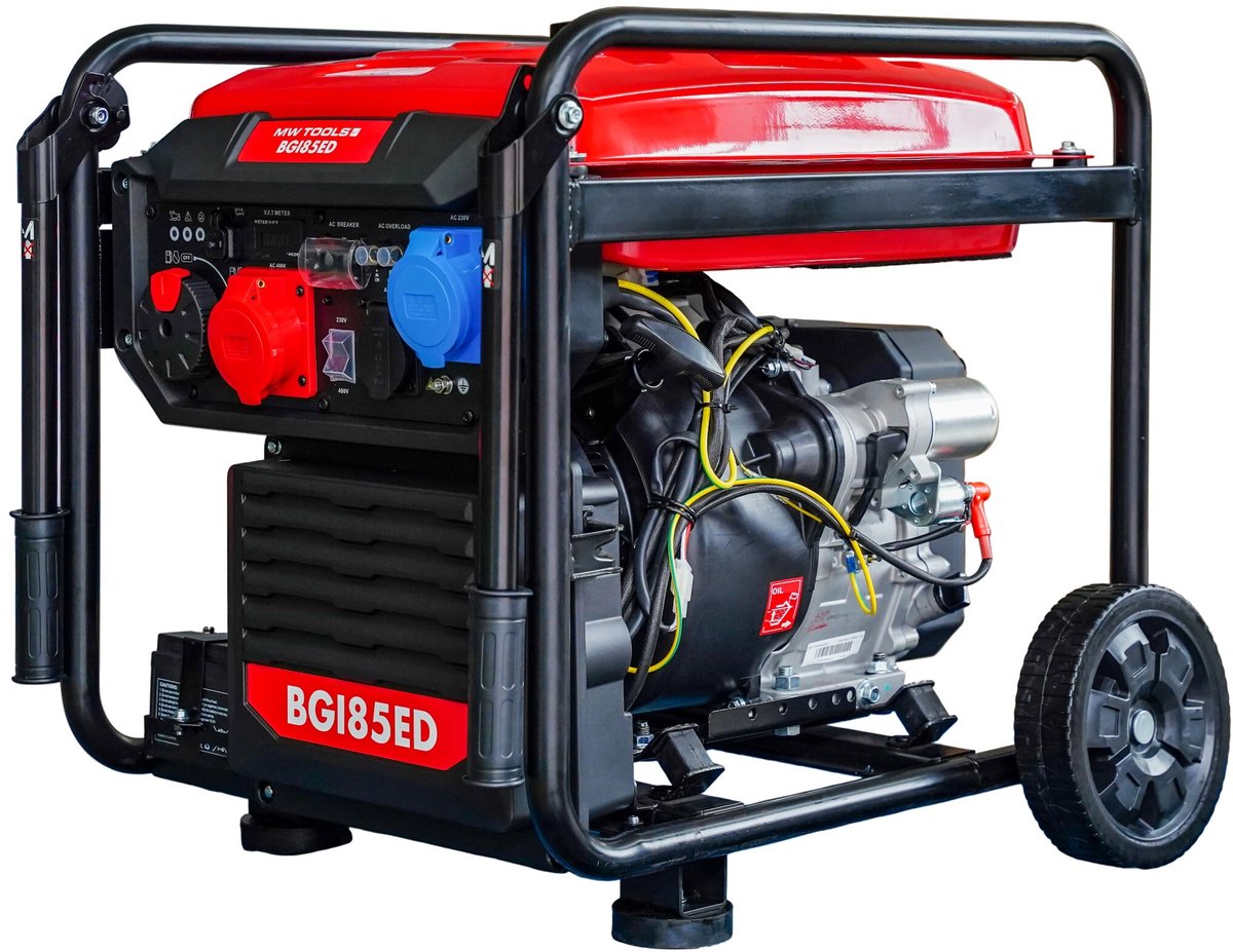 Benzine inverter generator 8,5 kW 3x400 + 230 V stekker elektrische start MW Tools BGI85ED