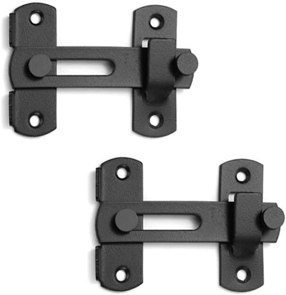 Stunq® Set van 2 Deursloten, Schuifdeurslot, RVS Deurgrendel, Zwart, Veiligheidsslot voor Tuindeur